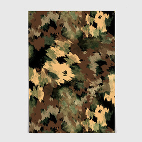 Постер с принтом Камуфляж , 100% бумага
 | бумага, плотность 150 мг. Матовая, но за счет высокого коэффициента гладкости имеет небольшой блеск и дает на свету блики, но в отличии от глянцевой бумаги не покрыта лаком | abstraction | army | autumn | brown | camouflage | disguise | fishing | green | khaki | nature | spots | абстракция | армия | зеленый | камуфляж | коричневый | маскировка | осень | охота | природа | пятна | рыбалка | хаки