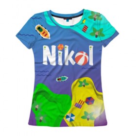 Женская футболка 3D с принтом Nikol Sea , 100% полиэфир ( синтетическое хлопкоподобное полотно) | прямой крой, круглый вырез горловины, длина до линии бедер | 