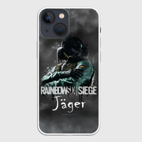 Чехол для iPhone 13 mini с принтом Jager : Rainbow Six ,  |  | Тематика изображения на принте: gameplay | mozzie | pvp | r6 | r6s | siege | герой | дым | огонь | осада | пламя | радуга | снайпер | сражения | туман | шутер