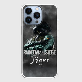 Чехол для iPhone 13 Pro с принтом Jager : Rainbow Six ,  |  | Тематика изображения на принте: gameplay | mozzie | pvp | r6 | r6s | siege | герой | дым | огонь | осада | пламя | радуга | снайпер | сражения | туман | шутер