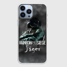 Чехол для iPhone 13 Pro Max с принтом Jager : Rainbow Six ,  |  | Тематика изображения на принте: gameplay | mozzie | pvp | r6 | r6s | siege | герой | дым | огонь | осада | пламя | радуга | снайпер | сражения | туман | шутер