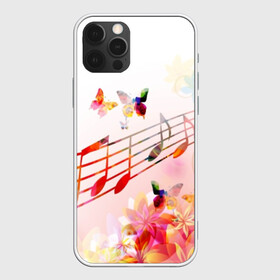 Чехол для iPhone 12 Pro Max с принтом Ноты весна , Силикон |  | Тематика изображения на принте: music | абстракция | книга | листы | музыка | музыкальный | ноты | произведение | страница | тетрадь