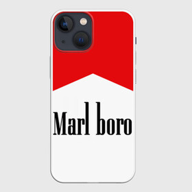Чехол для iPhone 13 mini с принтом Мальборо ,  |  | Тематика изображения на принте: marlboro | мальборо | мода