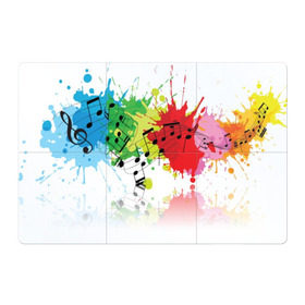 Магнитный плакат 3Х2 с принтом Ноты color , Полимерный материал с магнитным слоем | 6 деталей размером 9*9 см | Тематика изображения на принте: music | абстракция | книга | листы | музыка | музыкальный | ноты | произведение | страница | тетрадь