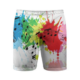 Мужские шорты 3D спортивные с принтом Ноты color ,  |  | music | абстракция | книга | листы | музыка | музыкальный | ноты | произведение | страница | тетрадь