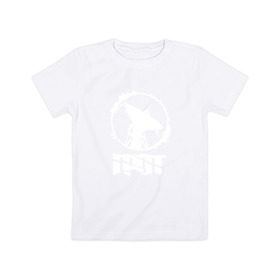Детская футболка хлопок с принтом ГРОТ , 100% хлопок | круглый вырез горловины, полуприлегающий силуэт, длина до линии бедер | Тематика изображения на принте: grot | logo | music | rap | rus | rus rap | грот | лого | музыка | реп