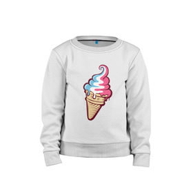 Детский свитшот хлопок с принтом Ice Cream , 100% хлопок | круглый вырез горловины, эластичные манжеты, пояс и воротник | ice cream | мороженное | прикольный принт | принт футболка | рожок мороженного | футболка с принтом
