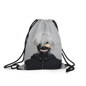 Рюкзак-мешок 3D с принтом Kaneki Ken , 100% полиэстер | плотность ткани — 200 г/м2, размер — 35 х 45 см; лямки — толстые шнурки, застежка на шнуровке, без карманов и подкладки | ghoul | kaneki | ken | tokyo | гуль | канеки | кен | токийский