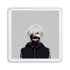 Магнит 55*55 с принтом Kaneki Ken , Пластик | Размер: 65*65 мм; Размер печати: 55*55 мм | ghoul | kaneki | ken | tokyo | гуль | канеки | кен | токийский