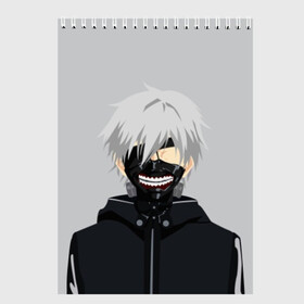 Скетчбук с принтом Kaneki Ken , 100% бумага
 | 48 листов, плотность листов — 100 г/м2, плотность картонной обложки — 250 г/м2. Листы скреплены сверху удобной пружинной спиралью | Тематика изображения на принте: ghoul | kaneki | ken | tokyo | гуль | канеки | кен | токийский