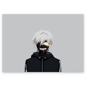 Поздравительная открытка с принтом Kaneki Ken , 100% бумага | плотность бумаги 280 г/м2, матовая, на обратной стороне линовка и место для марки
 | ghoul | kaneki | ken | tokyo | гуль | канеки | кен | токийский