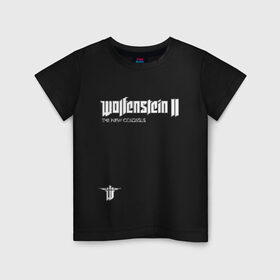 Детская футболка хлопок с принтом Wolfenstein2: The New Colossus , 100% хлопок | круглый вырез горловины, полуприлегающий силуэт, длина до линии бедер | game | new colossus | new order | wolfenstein | youngblood | би джей | волчий камень | вольфенштайн | вольфенштейн | германия | игра | немец | шутер