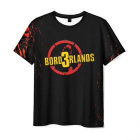 Мужская футболка 3D с принтом BORDERLANDS 3 , 100% полиэфир | прямой крой, круглый вырез горловины, длина до линии бедер | 2k | apocalypsis | borderlands | borderlands 3 | fanstastic | game | logo | pandora | play | апокалипсис | бордерлендс | игра | лого | пандора | фантастика
