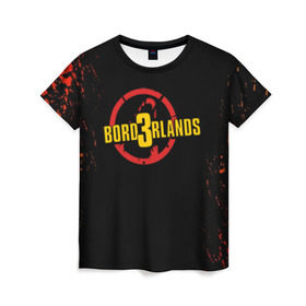 Женская футболка 3D с принтом BORDERLANDS 3 , 100% полиэфир ( синтетическое хлопкоподобное полотно) | прямой крой, круглый вырез горловины, длина до линии бедер | 2k | apocalypsis | borderlands | borderlands 3 | fanstastic | game | logo | pandora | play | апокалипсис | бордерлендс | игра | лого | пандора | фантастика