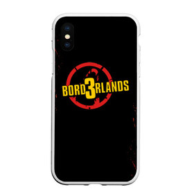 Чехол для iPhone XS Max матовый с принтом BORDERLANDS 3 , Силикон | Область печати: задняя сторона чехла, без боковых панелей | Тематика изображения на принте: 2k | apocalypsis | borderlands | borderlands 3 | fanstastic | game | logo | pandora | play | апокалипсис | бордерлендс | игра | лого | пандора | фантастика