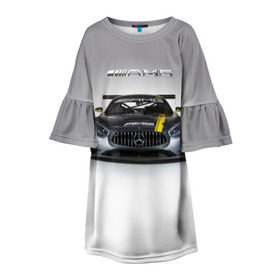 Детское платье 3D с принтом AMG Motorsport , 100% полиэстер | прямой силуэт, чуть расширенный к низу. Круглая горловина, на рукавах — воланы | amg | car | mercedes benz | mersedes | motorsport | power | race | автомобиль | автоспорт | гонка | мерседес | мощь