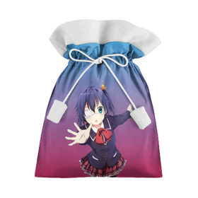 Подарочный 3D мешок с принтом Chuunibyou demo Koi ga Shitai! , 100% полиэстер | Размер: 29*39 см | Тематика изображения на принте: anime | аниме | бабочка | брюнетка | девочка | девушка | милая | синие волосы | тян | тянка | школьница