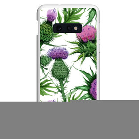 Чехол для Samsung S10E с принтом Цветок репейника , Силикон | Область печати: задняя сторона чехла, без боковых панелей | Тематика изображения на принте: акварель | мода | стиль | цветочки | цветы