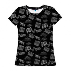 Женская футболка 3D с принтом Old shool games , 100% полиэфир ( синтетическое хлопкоподобное полотно) | прямой крой, круглый вырез горловины, длина до линии бедер | 