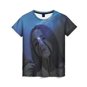 Женская футболка 3D с принтом Billie Eilish , 100% полиэфир ( синтетическое хлопкоподобное полотно) | прямой крой, круглый вырез горловины, длина до линии бедер | billie eilish | lovely | music | ocean eyes | pop | билли айлиш | девушка | музыка | океан | поп | эйлиш | элиш