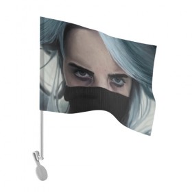 Флаг для автомобиля с принтом Billie`s eyes , 100% полиэстер | Размер: 30*21 см | billie eilish | lovely | music | ocean eyes | pop | билли айлиш | девушка | музыка | океан | поп | эйлиш | элиш