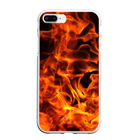 Чехол для iPhone 7Plus/8 Plus матовый с принтом огонь , Силикон | Область печати: задняя сторона чехла, без боковых панелей | fire | flame | in fire | smoke | в огне | дым | огненный | огонь | текстуры