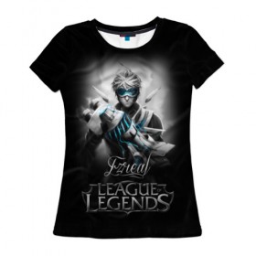 Женская футболка 3D с принтом League of Legends, Ezreal , 100% полиэфир ( синтетическое хлопкоподобное полотно) | прямой крой, круглый вырез горловины, длина до линии бедер | ezreal | league of legends | lol | игры | киберспорт | компьютерные игры | лига легенд | эзреаль