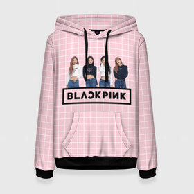 Женская толстовка 3D с принтом Black Pink 2019 , 100% полиэстер  | двухслойный капюшон со шнурком для регулировки, мягкие манжеты на рукавах и по низу толстовки, спереди карман-кенгуру с мягким внутренним слоем. | 2019 | black | black pink | k pop | kill | kill this love | korea | logo | music | pink | pop | блек пинк | блэк пинк | газета | девушки | кпоп | лого | музыка | надпись | розовый