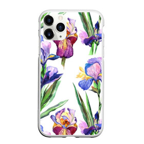 Чехол для iPhone 11 Pro матовый с принтом Ирисы , Силикон |  | акварель | мода | стиль | цветочки | цветы
