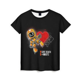 Женская футболка 3D с принтом Love, Death & Robots , 100% полиэфир ( синтетическое хлопкоподобное полотно) | прямой крой, круглый вырез горловины, длина до линии бедер | 