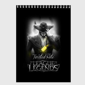 Скетчбук с принтом League of Legends Twisted Fate , 100% бумага
 | 48 листов, плотность листов — 100 г/м2, плотность картонной обложки — 250 г/м2. Листы скреплены сверху удобной пружинной спиралью | league of legends | lol | twisted fate | игры | киберспорт | компьютерные игры | лига легенд | твистед фэйт