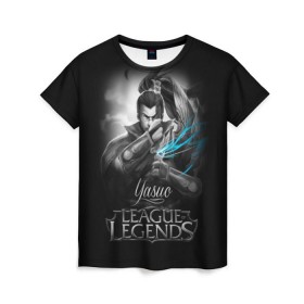 Женская футболка 3D с принтом League of Legends, Yasuo , 100% полиэфир ( синтетическое хлопкоподобное полотно) | прямой крой, круглый вырез горловины, длина до линии бедер | league of legends | lol | yasuo | игры | киберспорт | компьютерные игры | лига легенд | ясуо