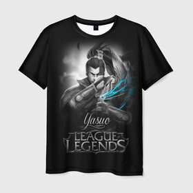 Мужская футболка 3D с принтом League of Legends, Yasuo , 100% полиэфир | прямой крой, круглый вырез горловины, длина до линии бедер | league of legends | lol | yasuo | игры | киберспорт | компьютерные игры | лига легенд | ясуо
