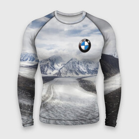 Мужской рашгард 3D с принтом BMW ,  |  | bmw | clouds | ice | mountains | prestige | road | sky | snow | бмв | горы | дорога | лед | небо | облака | престиж | снег