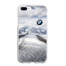 Чехол для iPhone 7Plus/8 Plus матовый с принтом BMW , Силикон | Область печати: задняя сторона чехла, без боковых панелей | bmw | clouds | ice | mountains | prestige | road | sky | snow | бмв | горы | дорога | лед | небо | облака | престиж | снег