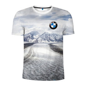 Мужская футболка 3D спортивная с принтом BMW , 100% полиэстер с улучшенными характеристиками | приталенный силуэт, круглая горловина, широкие плечи, сужается к линии бедра | bmw | clouds | ice | mountains | prestige | road | sky | snow | бмв | горы | дорога | лед | небо | облака | престиж | снег
