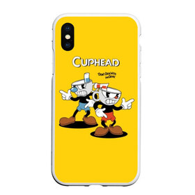 Чехол для iPhone XS Max матовый с принтом Cuphead , Силикон | Область печати: задняя сторона чехла, без боковых панелей | cuphead | devil | game | mugman | дьявол | игра | капхед | магмен | цветок | чашка | чашкоголовый