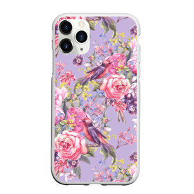 Чехол для iPhone 11 Pro матовый с принтом Лилии и розы , Силикон |  | art | background | birds | bouquet | hyacinths | leaves | lilac | mimosa | painting | pattern | peonies | petals | roses | stems | watercolor | wildflowers | акварель | букет | гиацинты | живопись | искусство | лепестки | листья | мимоза | пионы | полевые