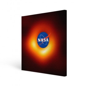 Холст квадратный с принтом Черная дыра NASA , 100% ПВХ |  | nasa | астрономия | горизонт событий | космос | наса | черная дыра