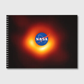 Альбом для рисования с принтом Черная дыра NASA , 100% бумага
 | матовая бумага, плотность 200 мг. | Тематика изображения на принте: nasa | астрономия | горизонт событий | космос | наса | черная дыра