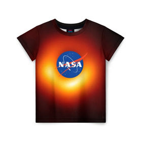 Детская футболка 3D с принтом Черная дыра NASA , 100% гипоаллергенный полиэфир | прямой крой, круглый вырез горловины, длина до линии бедер, чуть спущенное плечо, ткань немного тянется | nasa | астрономия | горизонт событий | космос | наса | черная дыра