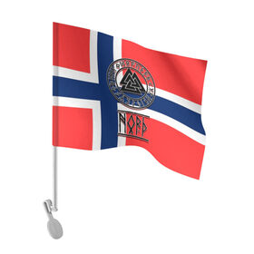 Флаг для автомобиля с принтом Язычество , 100% полиэстер | Размер: 30*21 см | блэкметал | валькнут | лесник | норвегия | норд | один | околофутбол | оффник | руны | север | скандинавия | тор | язычество