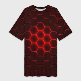 Платье-футболка 3D с принтом БРОНЯ ИЗ СТАЛИ ,  |  | Тематика изображения на принте: abstraction | geometry | hexagon | techno | абстракция | броня | геометрия | краски | неон | неоновый | сетка | соты | стальная броня | текстура | шестигранники