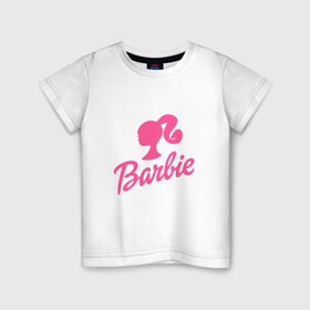 Детская футболка хлопок с принтом Barbie , 100% хлопок | круглый вырез горловины, полуприлегающий силуэт, длина до линии бедер | barbara | barbie | beauty | doll | girl | idol | perfect | pink | pop | toy | usa | woman | барбара | барби | девушка | игрушка | кукла | поп идол | розовый | силуэт | сша