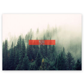 Поздравительная открытка с принтом Северный лес , 100% бумага | плотность бумаги 280 г/м2, матовая, на обратной стороне линовка и место для марки
 | forest | nord | north | pagan | vikikngs | викинги | лес | лесник | норд | один | север | язычество