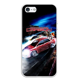 Чехол для iPhone 5/5S матовый с принтом Need for Speed Carbon , Силикон | Область печати: задняя сторона чехла, без боковых панелей | auto | car | carbon | for | game | need | nfs | race | speed | авто | гонки | дрифт | игра | машина | нфс