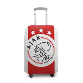 Чехол для чемодана 3D с принтом Аякс , 86% полиэфир, 14% спандекс | двустороннее нанесение принта, прорези для ручек и колес | afc ajax | ajax | amsterdamsche football club ajax | амстердамский аякс | аякс | аякс амстердам | фк аякс | форма | футбол | футбольный клуб