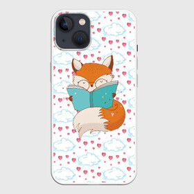 Чехол для iPhone 13 с принтом Лиса с книжкой ,  |  | Тематика изображения на принте: fox | foxed | арт | лис | лиса | лисенок | лисичка | пушистик | рыжая | рыжмй хвост