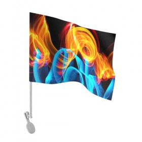 Флаг для автомобиля с принтом ЦВЕТНОЙ ДЫМ , 100% полиэстер | Размер: 30*21 см | fire | flame | in fire | smoke | в огне | дым | огненный | огонь | текстуры