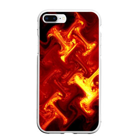 Чехол для iPhone 7Plus/8 Plus матовый с принтом Огненная лава , Силикон | Область печати: задняя сторона чехла, без боковых панелей | fire | flame | in fire | smoke | в огне | дым | огненный | огонь | текстуры